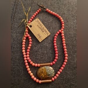 Jasper Coral Quartz Necklace